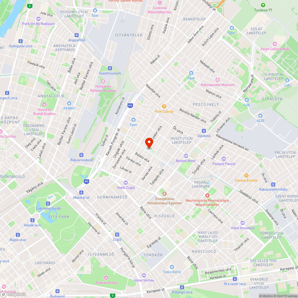 Törött pad bejelentés helye