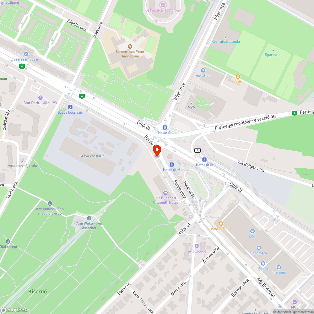 Kipusztult fa a Ferde utca # Üllői út kereszteződésében bejelentés helye