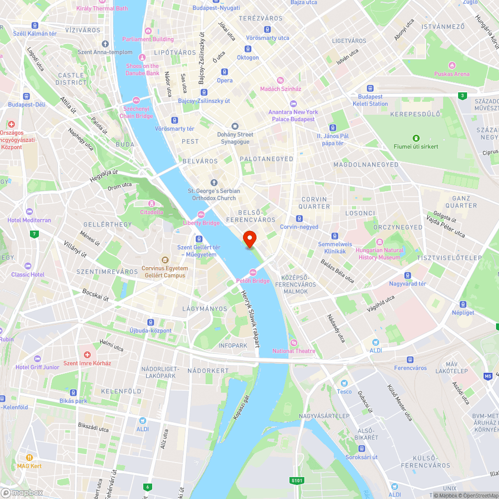 Bálna és Petőfi híd közötti sétány ott hagyott rögzítő csavarok bejelentés helye