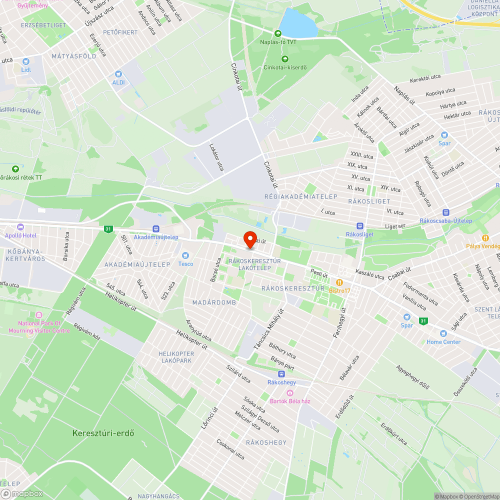 XVII.ker. Kis utcai üzletsor bejelentés helye