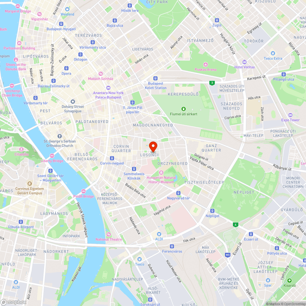 Rossz állapotban lévő járda a Füvészkert utcában bejelentés helye