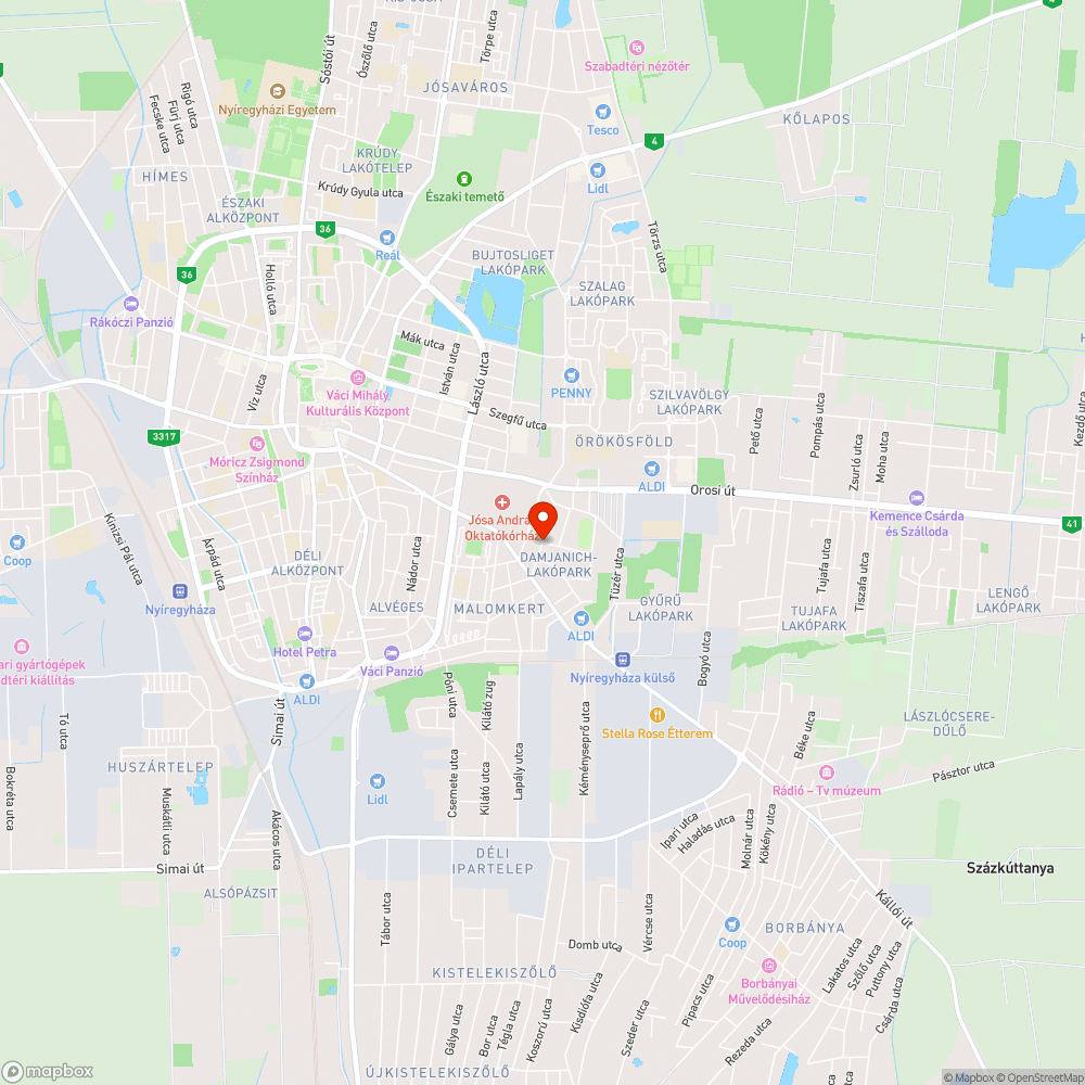 Czuczor Gergely utcai kátyú bejelentés helye