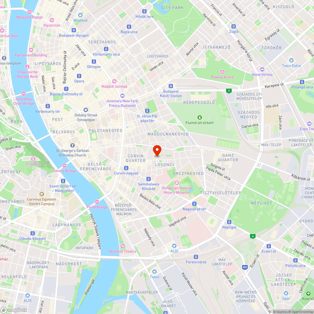 Balesetveszélyes szemetesgyűjtő a Szigony utcában bejelentés helye