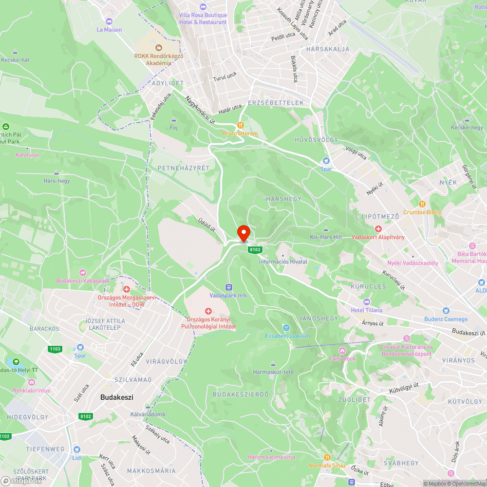 ÉLETVESZÉLY a Budakeszi út, Szépjuhészné út kereszteződésében bejelentés helye