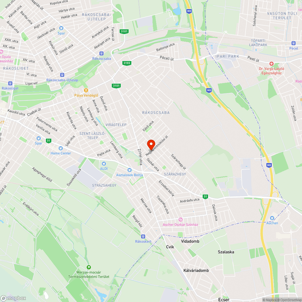 Beszakadt úttest bejelentés helye