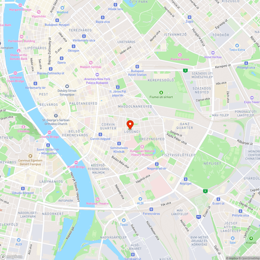 Rossz állapotú útburkolat a Lósy Imre utcában bejelentés helye