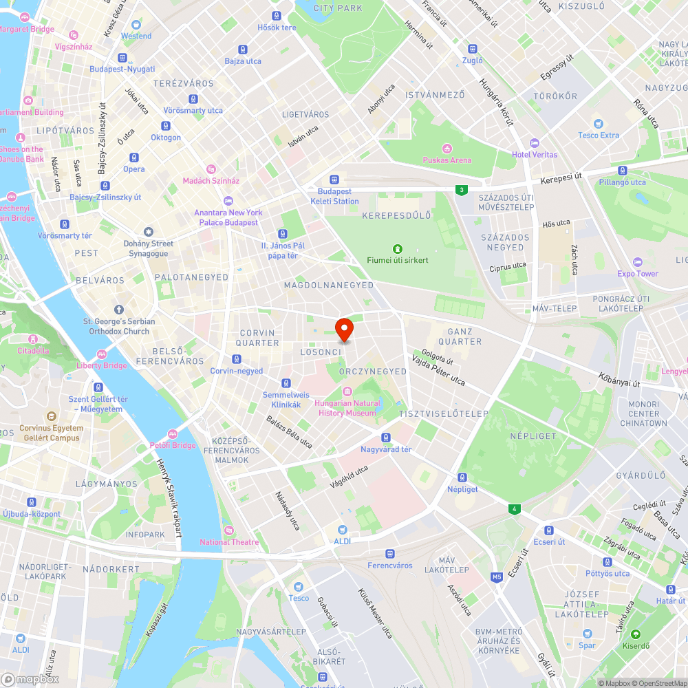 Rossz állapotban lévő járda bejelentés helye