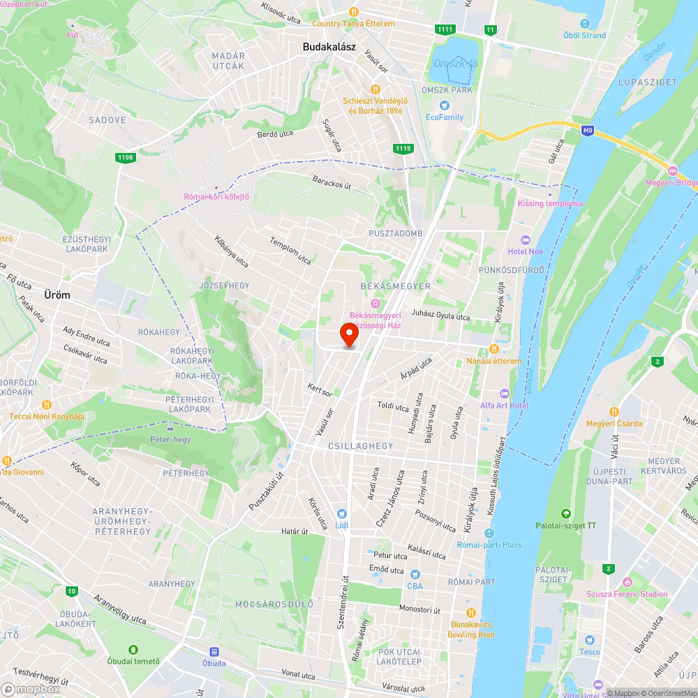 Kiszáradt fa bejelentés helye