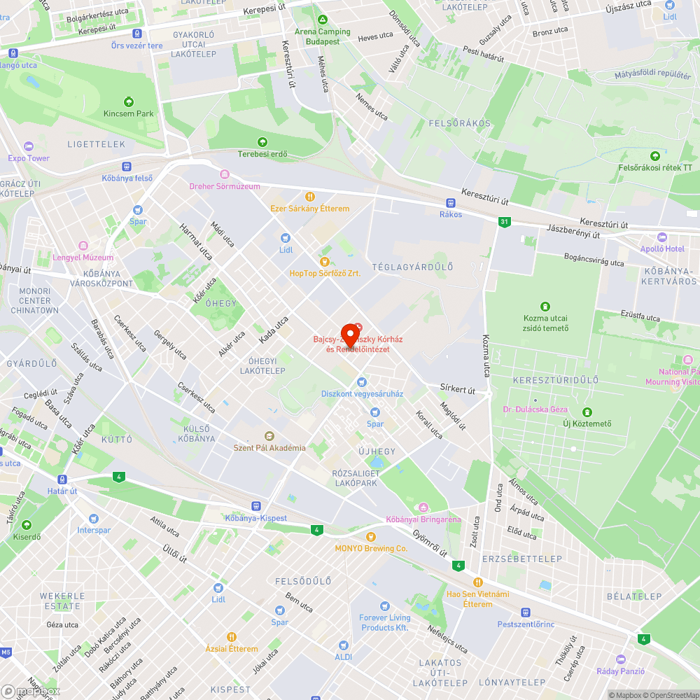 Kátyúk bejelentés helye