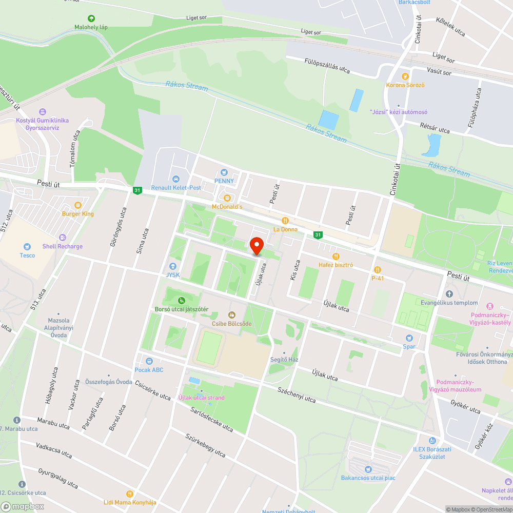 Útsüllyedés bejelentés helye