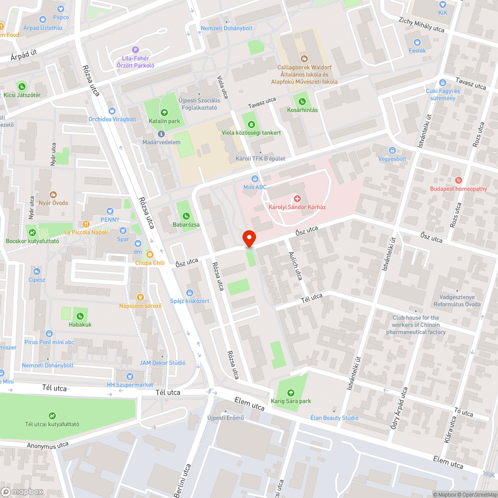 Parkoló autó az zöl területen bejelentés helye