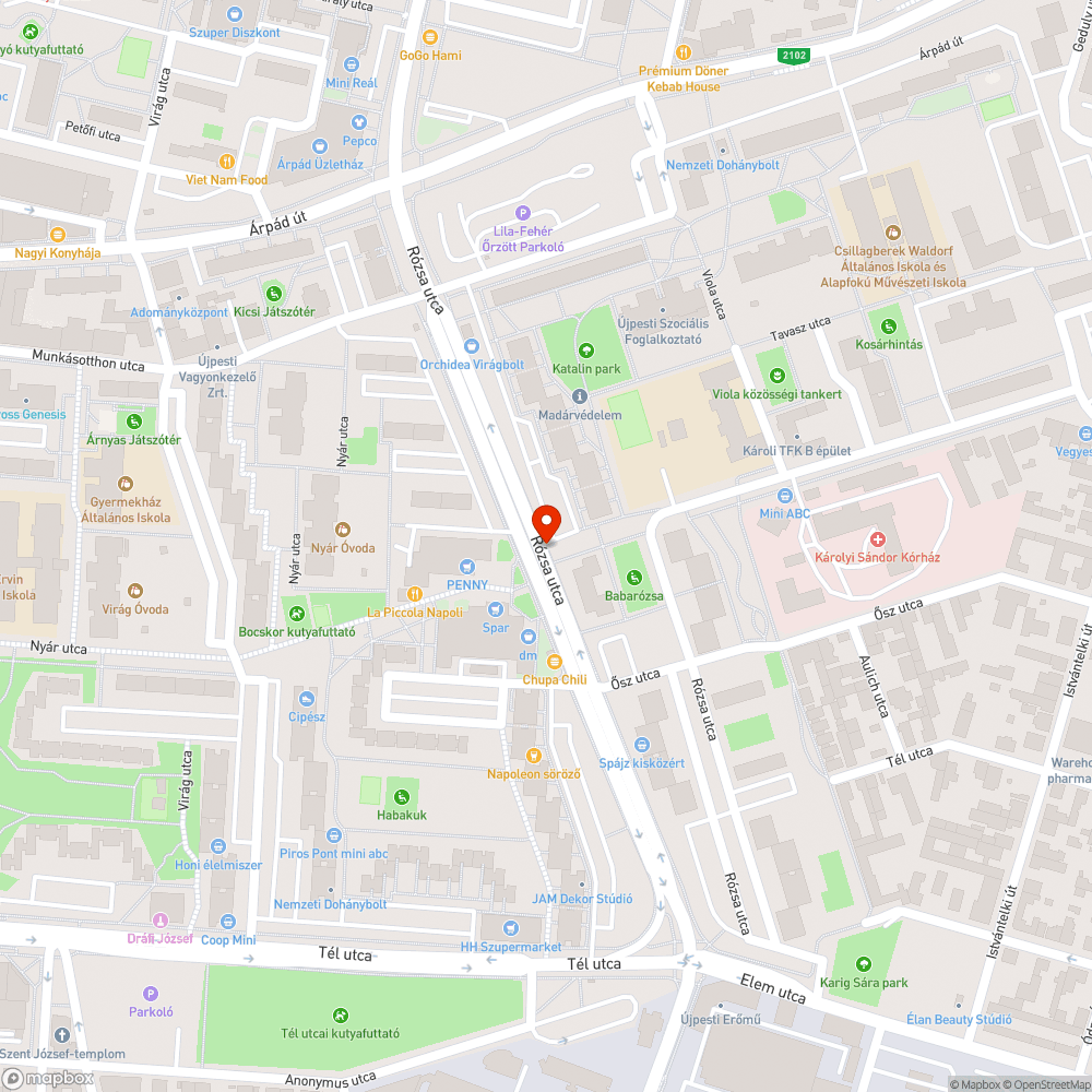 Parkoló autók a zöldterületen bejelentés helye