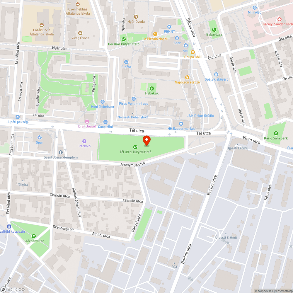 Elhanyagolt park és betonfelületek bejelentés helye