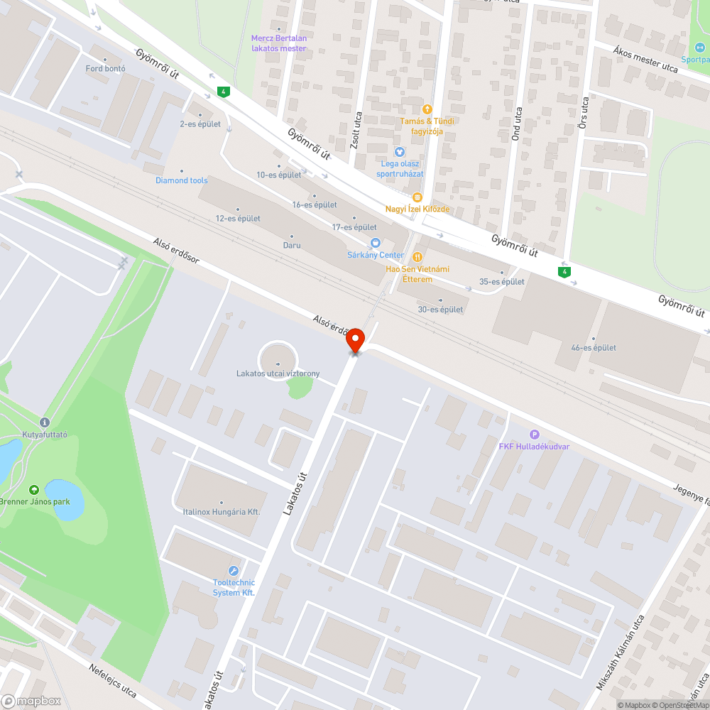 Kátyú az iparvágány mellett bejelentés helye