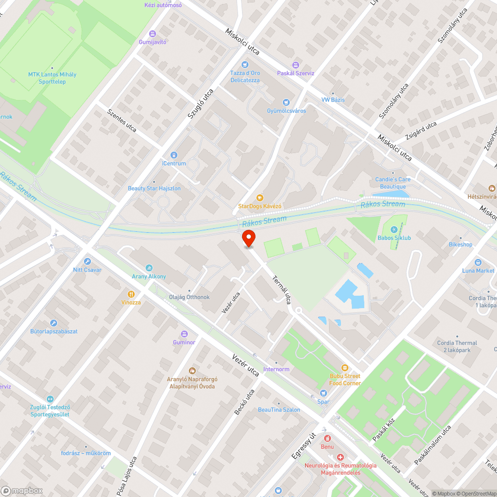 Szilárdburkolatú út hiánya a Termál utcában bejelentés helye