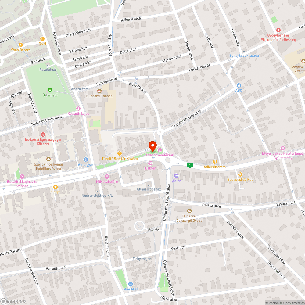 Templom téri kátyú bejelentés helye