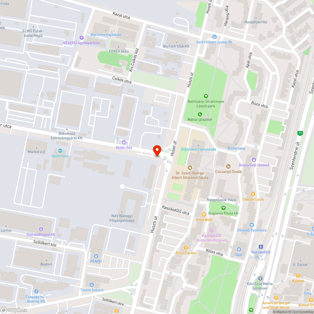 Elhagyott autó bejelentés helye