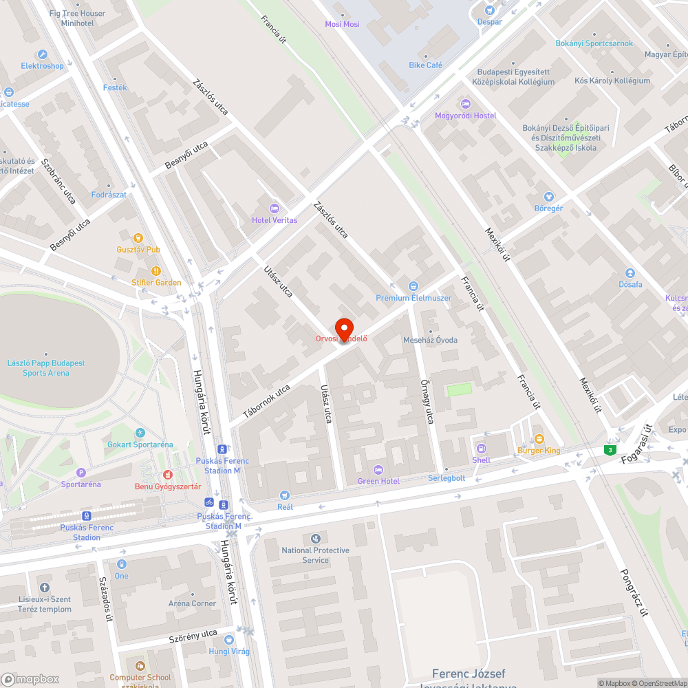 Kvázi-gyalogosátkelőhely "fekvőrendőr" bejelentés helye