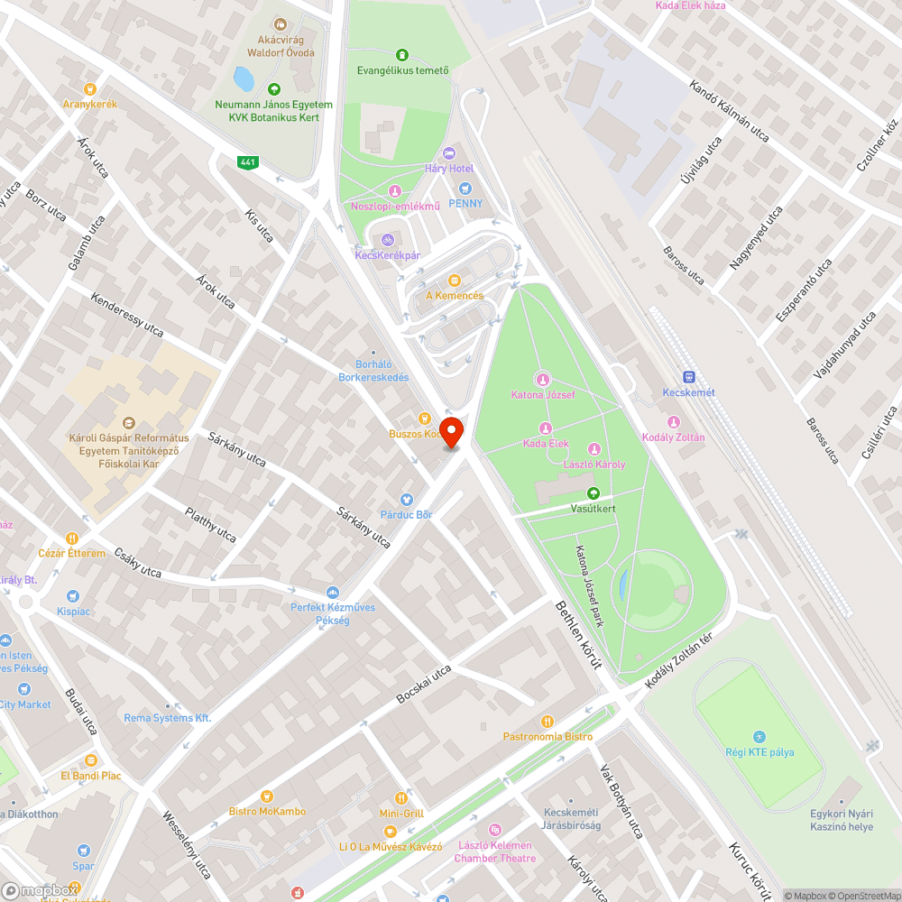 Üres fahely bejelentés helye