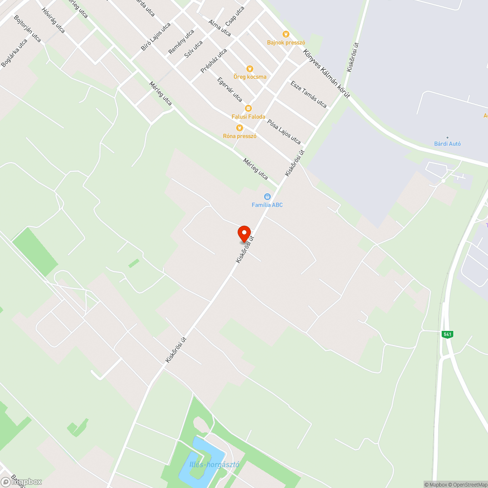 Nem működő közvilágítás a Kiskőrösi úton bejelentés helye