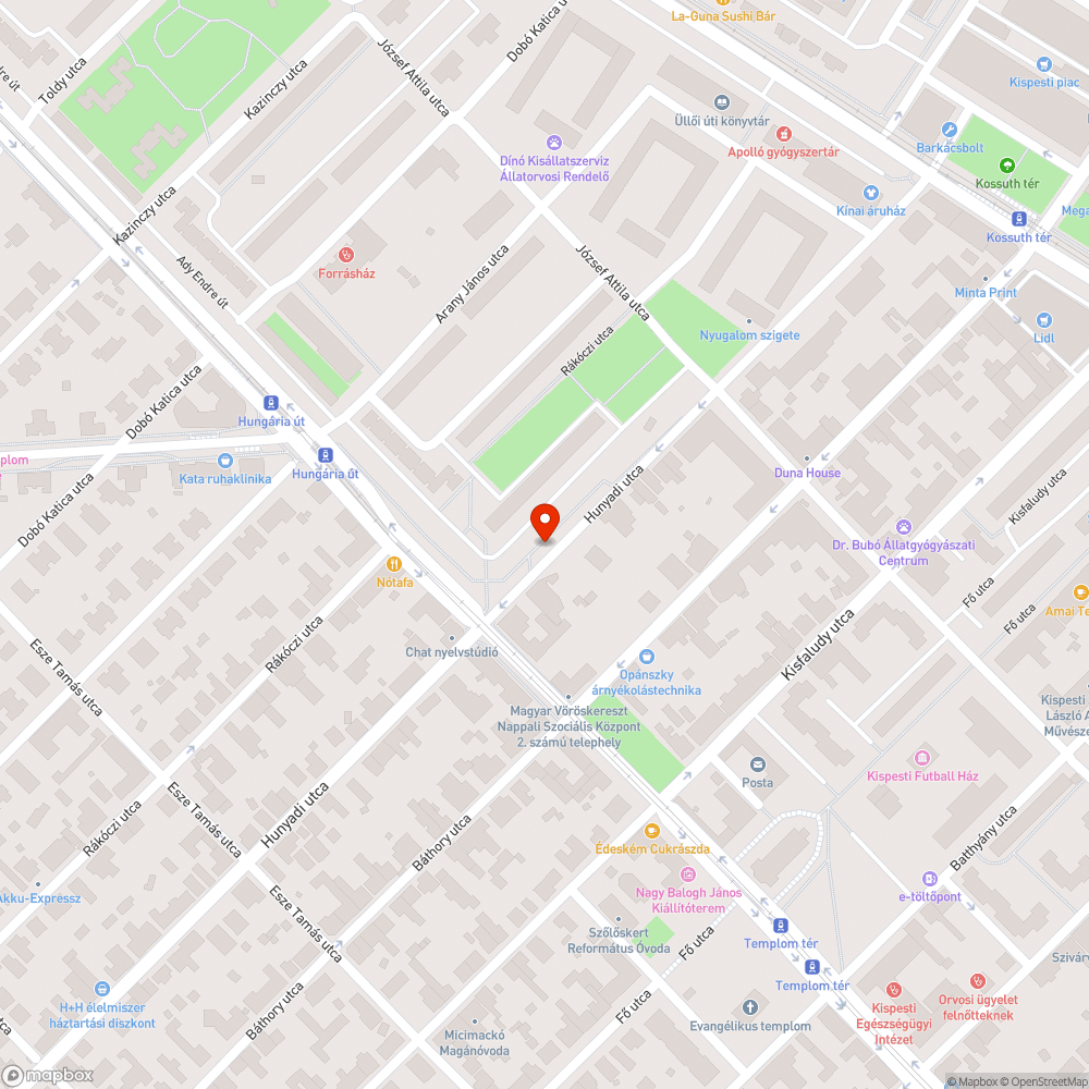 Kátyú a Hunyadi utca 33-nál bejelentés helye