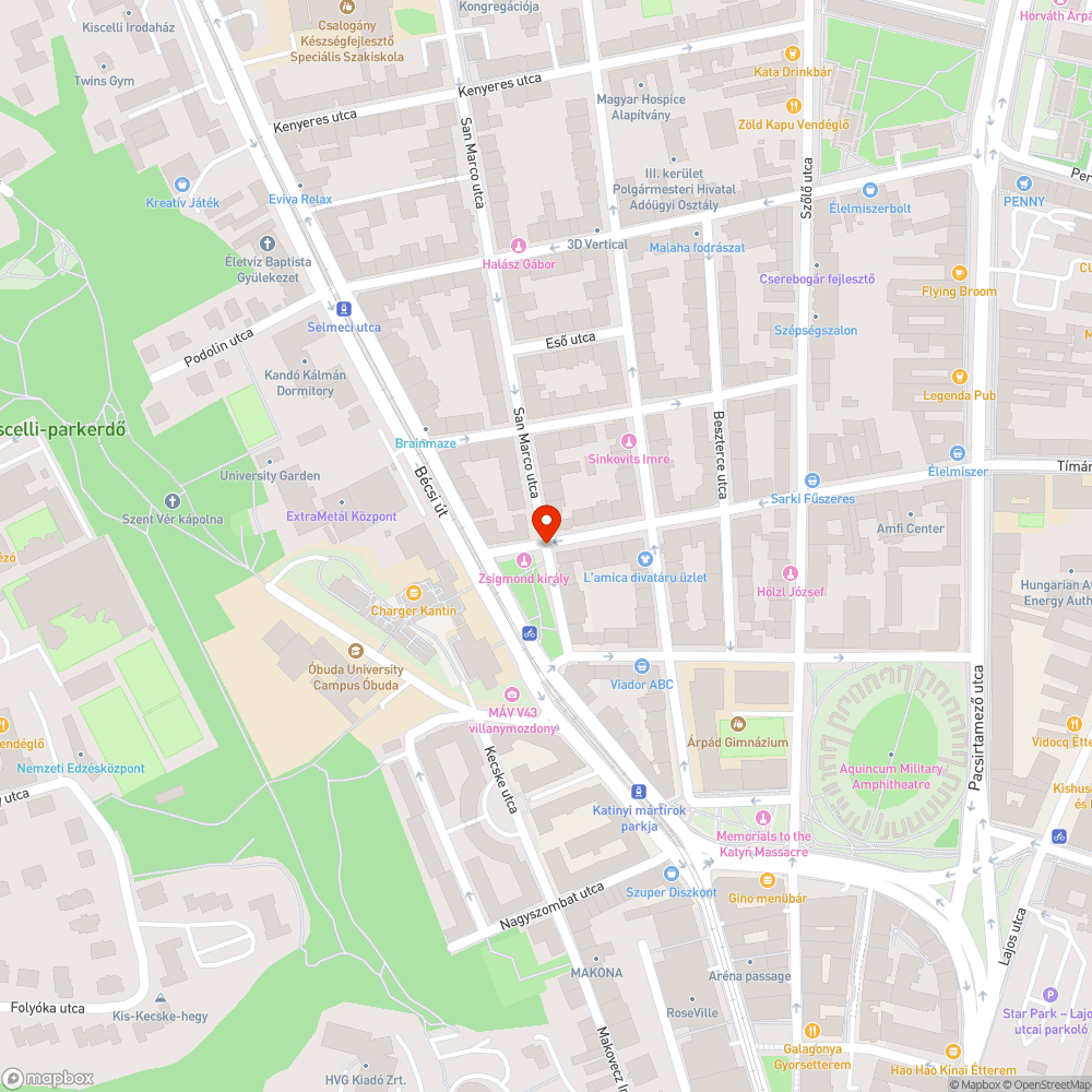 OE Park szemetes sarok bejelentés helye