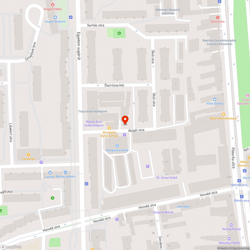 Kiürítetlen kuka bejelentés helye