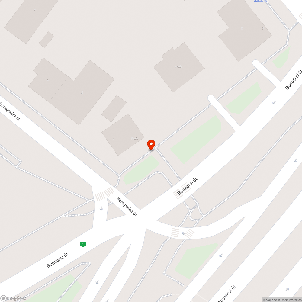 Budaörsi út 119/C szemétgyűjtő edény bejelentés helye