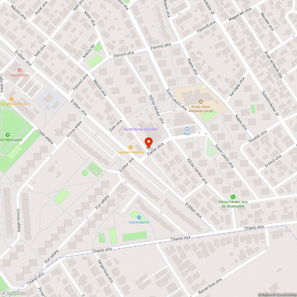 Mázoló utca hiányzó tábla bejelentés helye