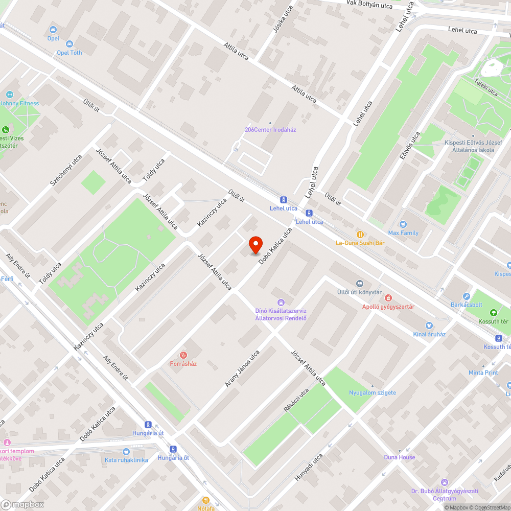 Rossz állapotú járda a Dobó Katica utcában bejelentés helye