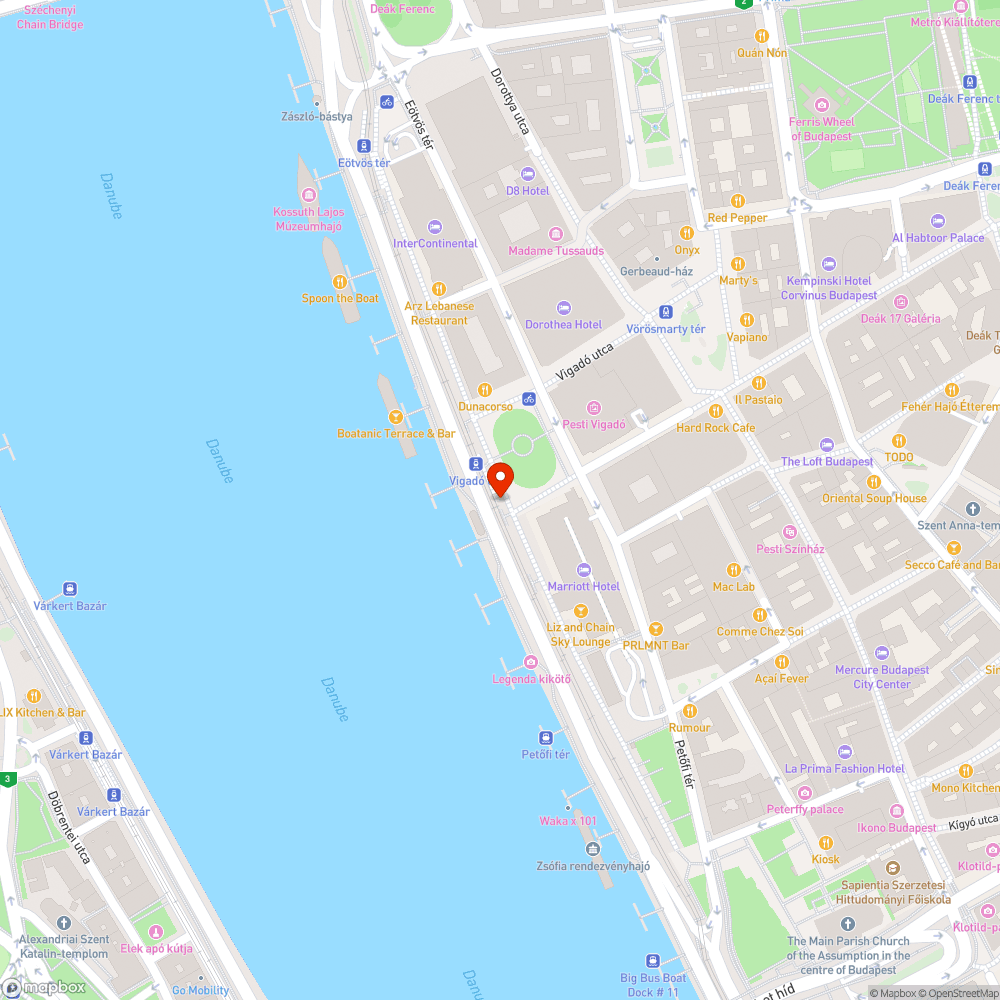 Graffitis fal a Vigadó tér közelében bejelentés helye