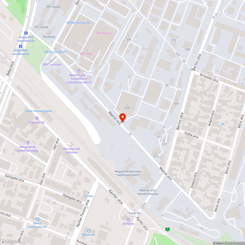 Madridi út bevásárlókocsik bejelentés helye