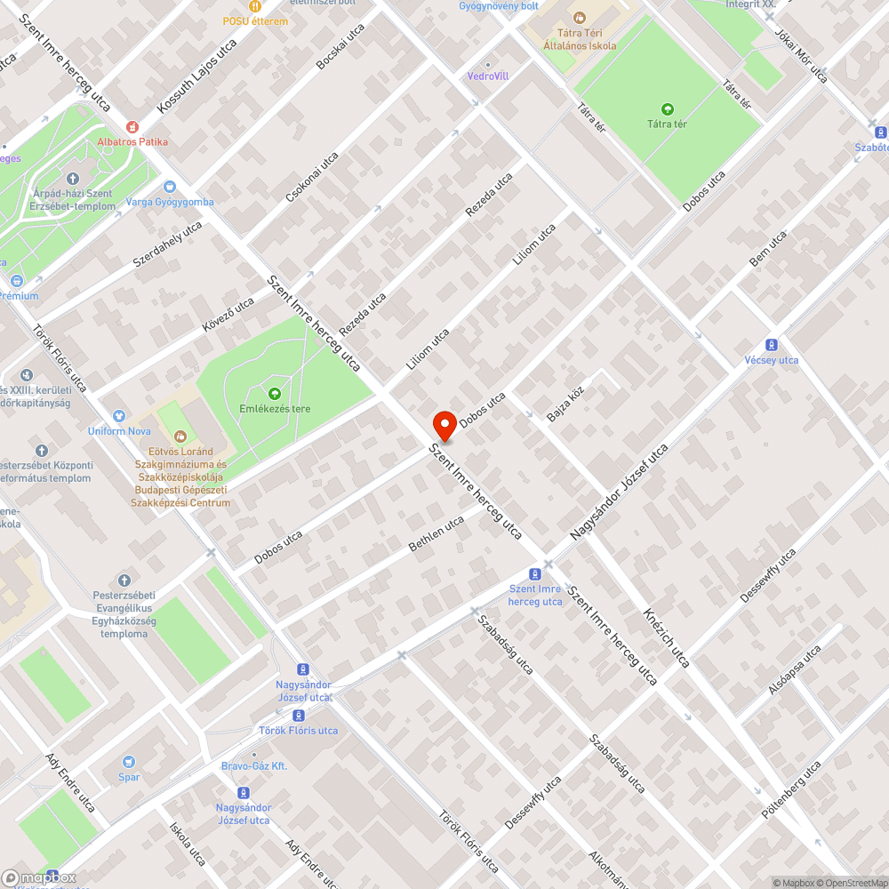 Gyalogos közlekedésre alkalmatlan bejelentés helye