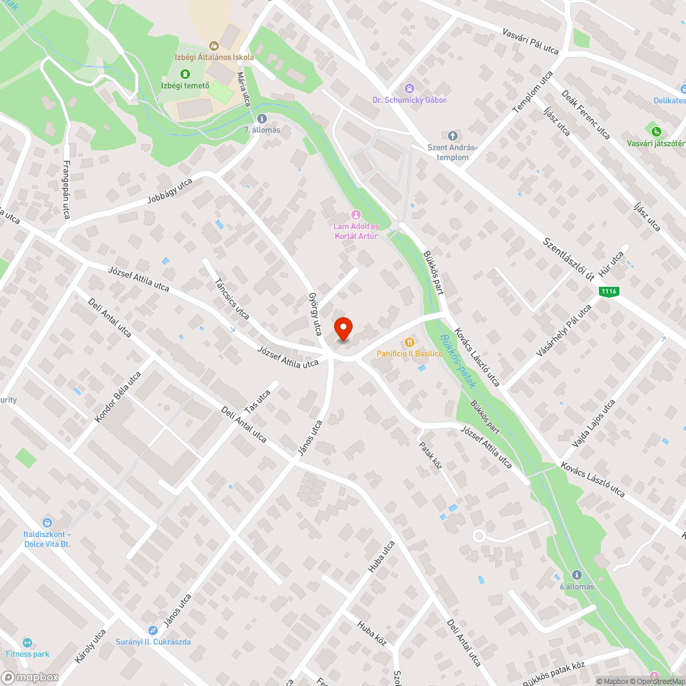 János utca és József Attila utcatalálkozásánál lévő kátyúk javítása bejelentés helye