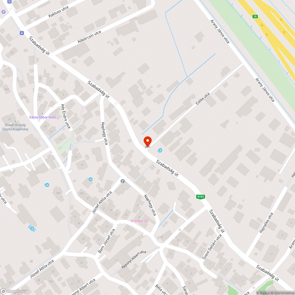 Csatornarács bejelentés helye