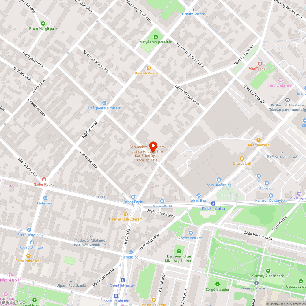 Hiányos keret Semmelweis III. bejelentés helye