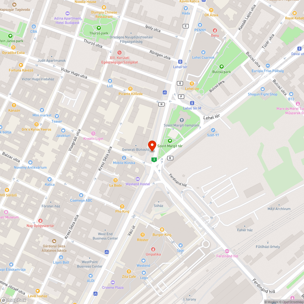 Úthiba bejelentés helye