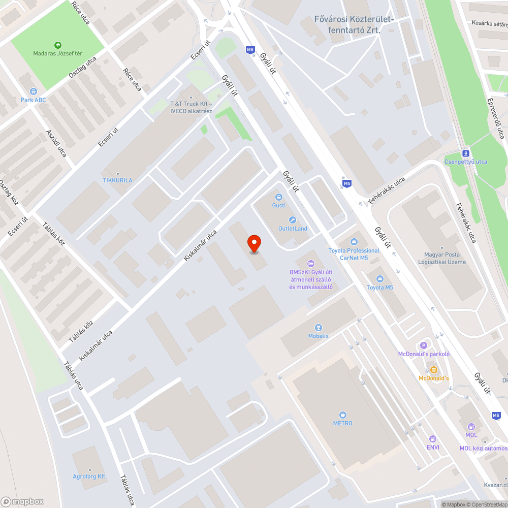 Otthagyott gumi bejelentés helye