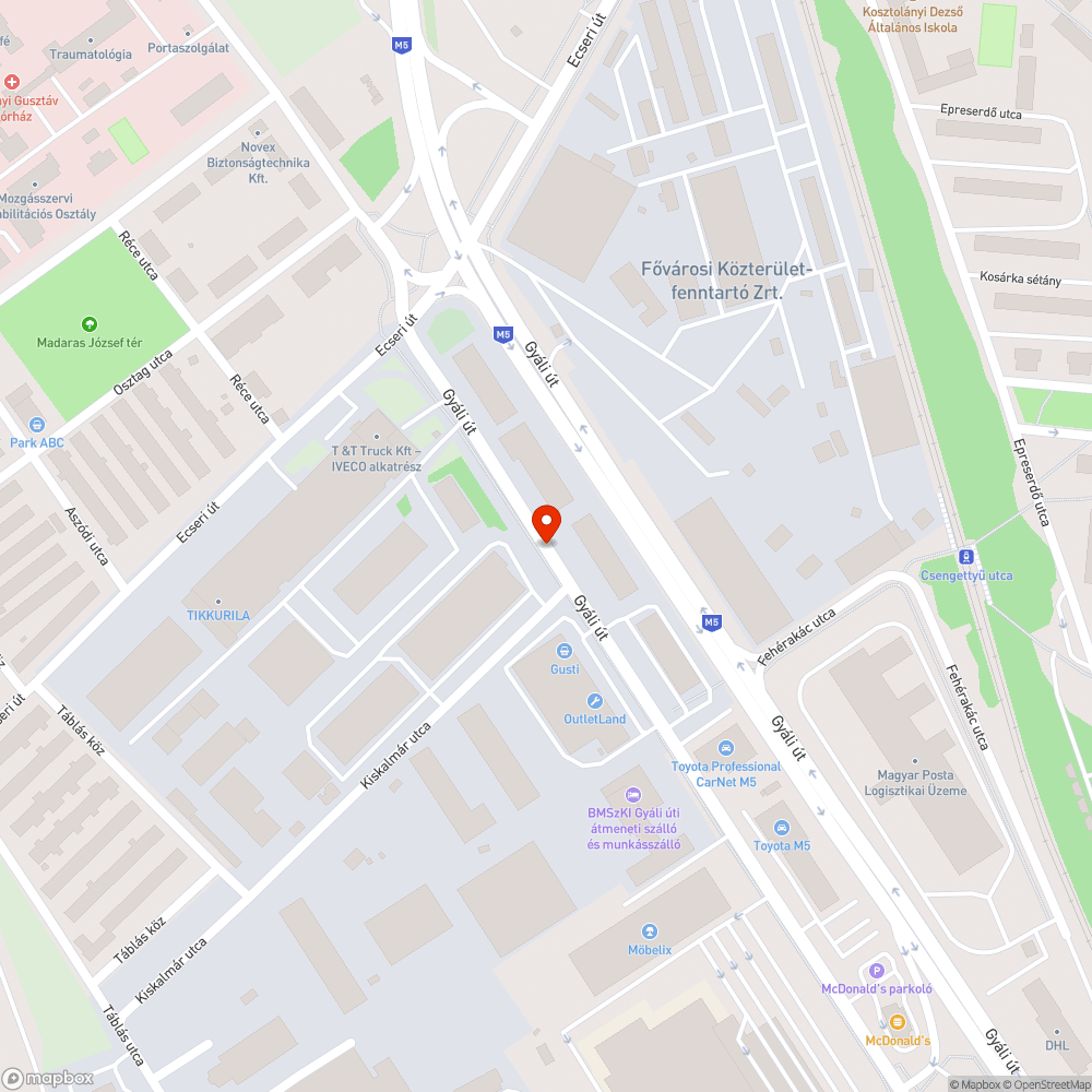 Összetört járda bejelentés helye