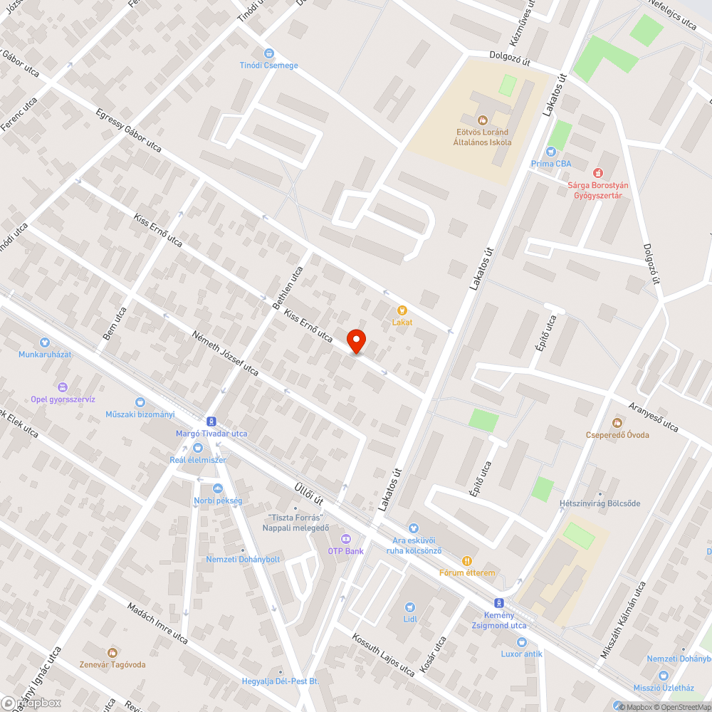 Kátyúk bejelentés helye