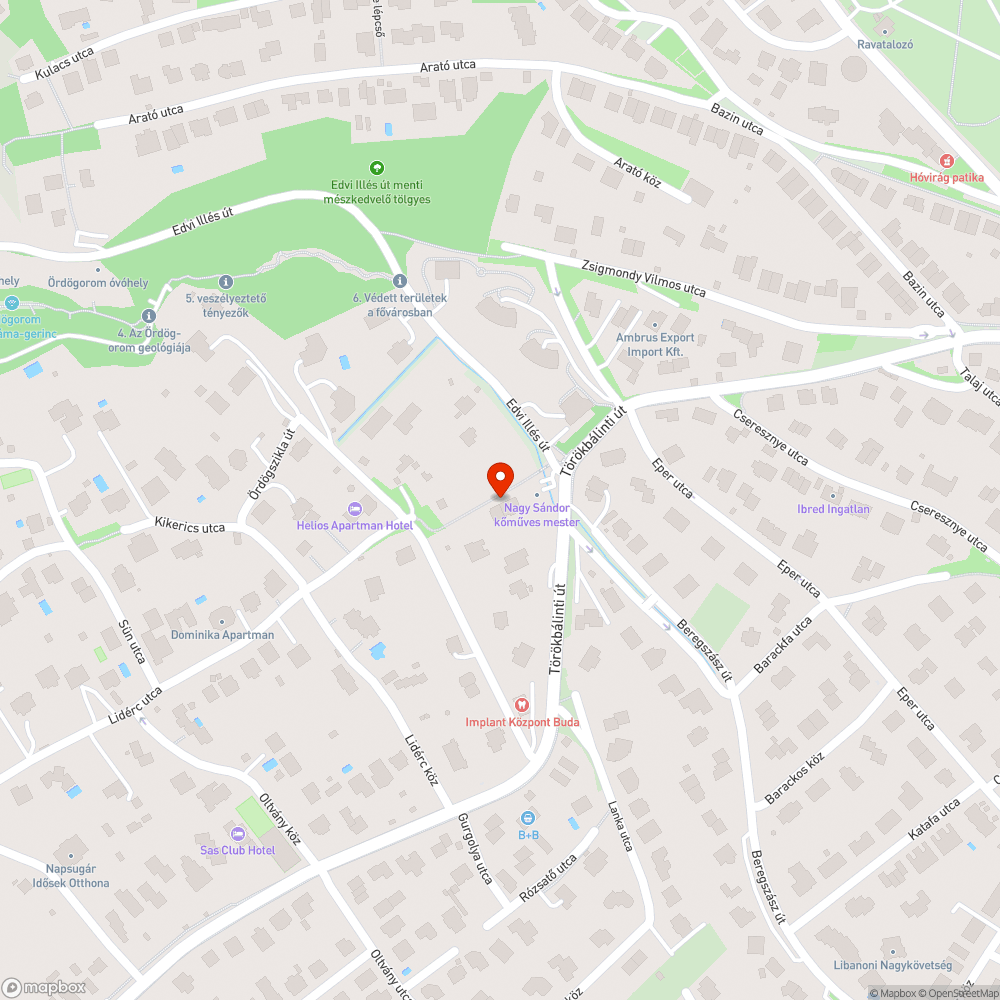 Kiégett közvilágítási lámpa Bp. Hegyvidéken bejelentés helye