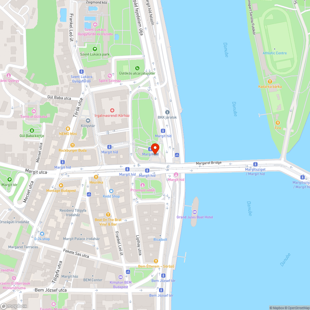 Pusztulat a Margit hídi megállónál bejelentés helye