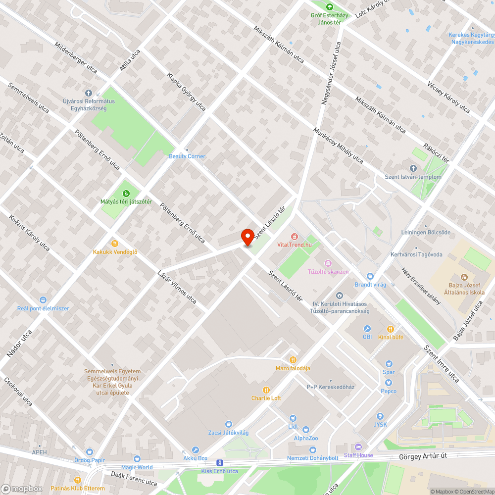 Megsüllyedt burkolat, kátyú bejelentés helye