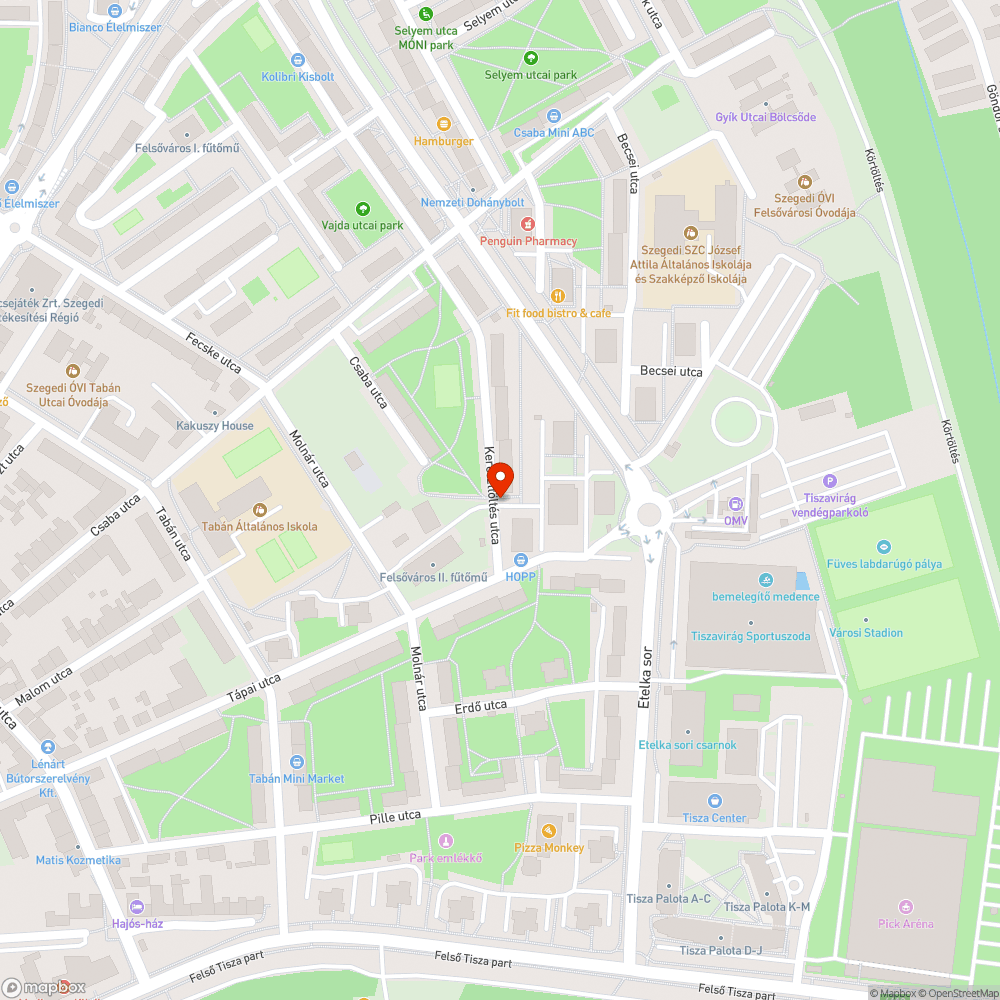 Kátyúk bejelentés helye