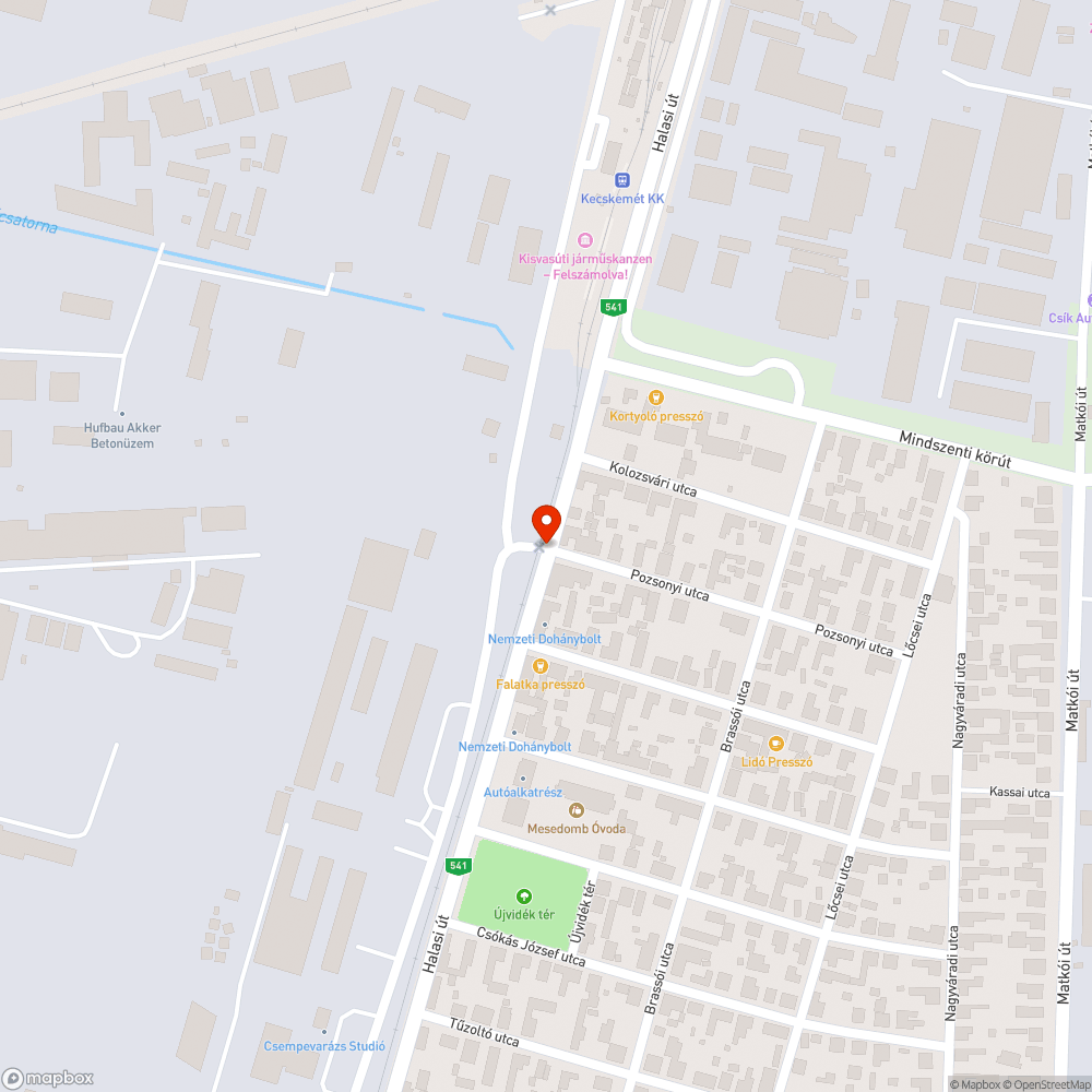 Az út teljes szélességben veszélyes és járhatatlan bejelentés helye