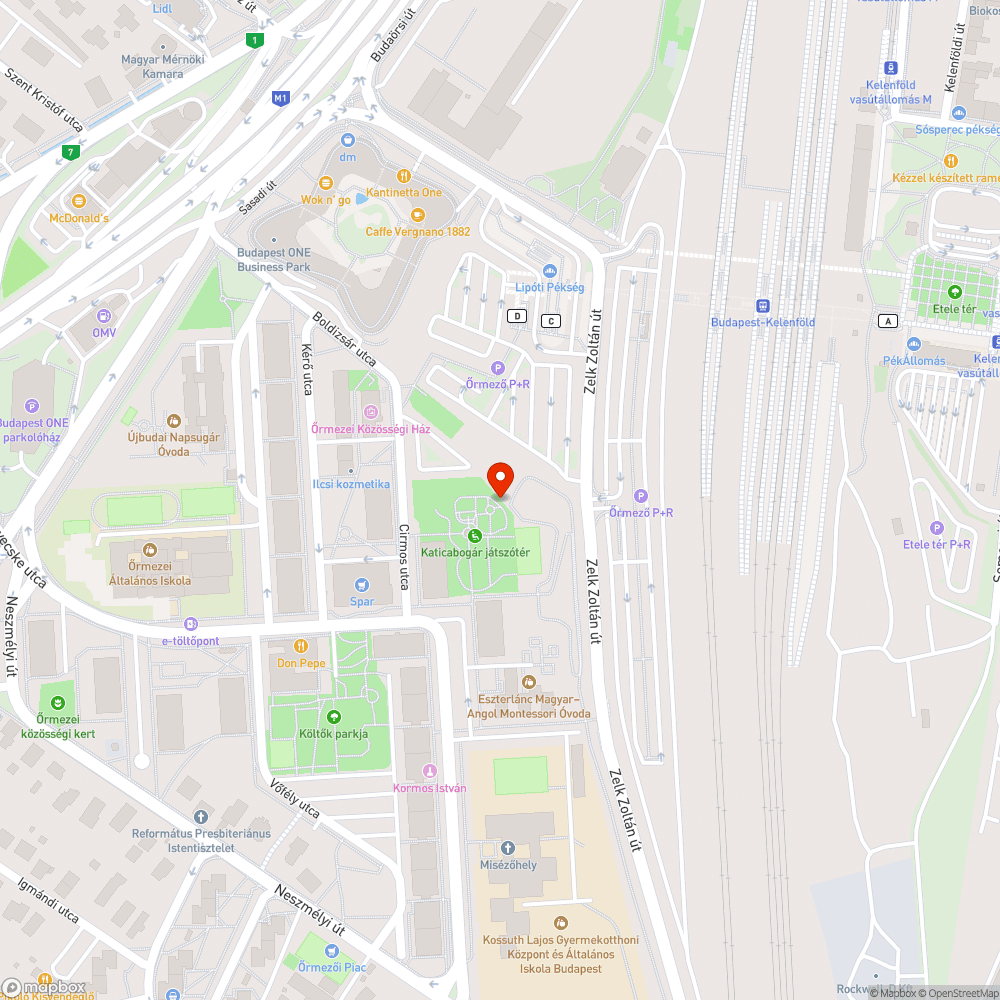 Ferde villanyoszlop a Katicabogár játszótéren bejelentés helye