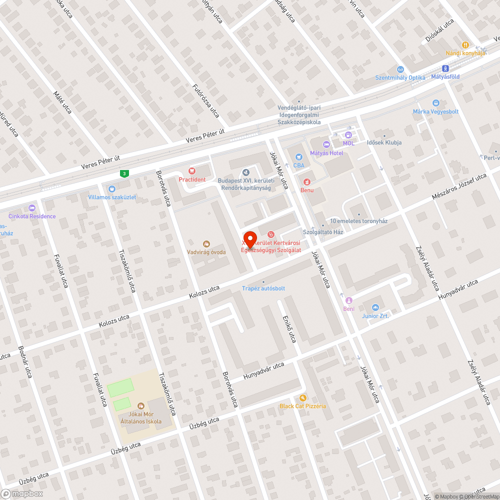 Elhagyott jármű bejelentés helye