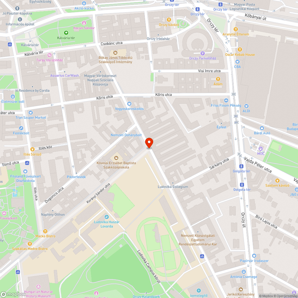 Magára hagyott autó bejelentés helye