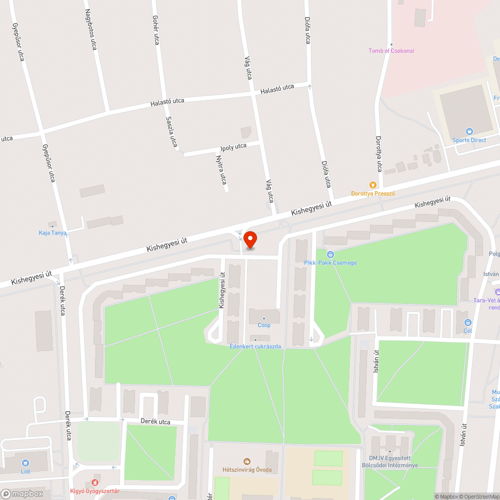 Kátyú bejelentés helye