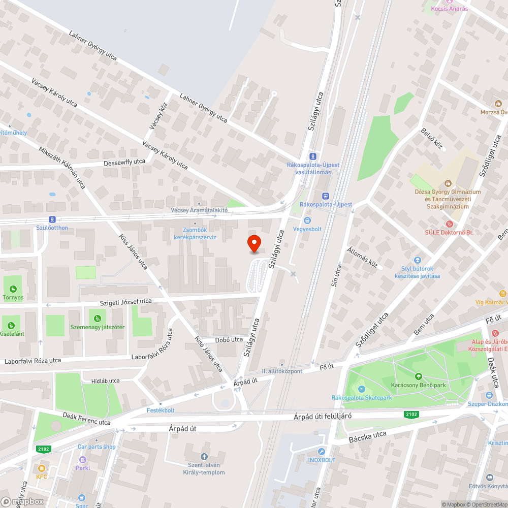 Parkolóban betárolt hajó bejelentés helye